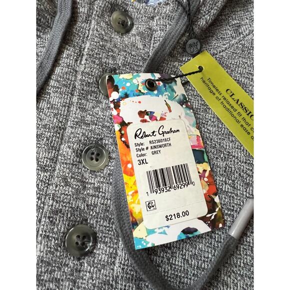 Robert Graham Men's Size 3XL Ainsworth Hooded Sweater New - Picture 3 of 13